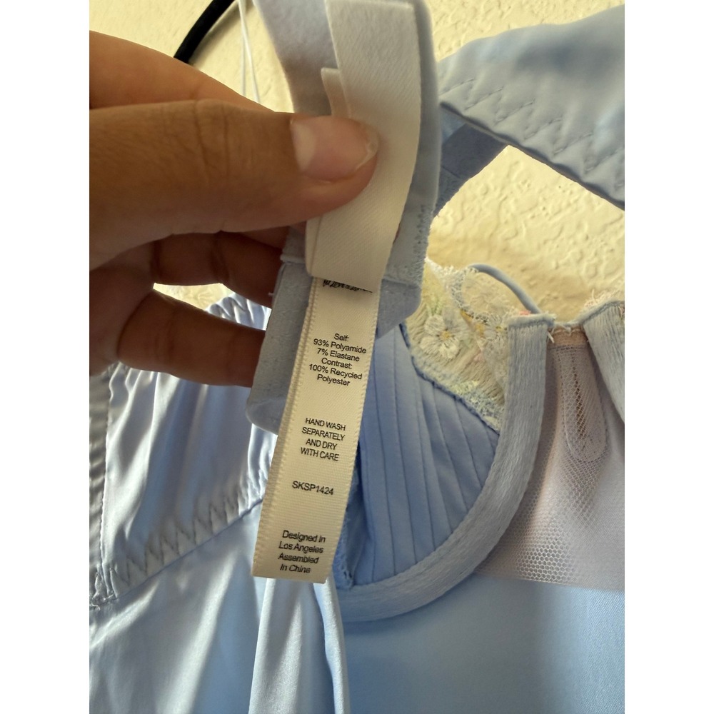 For Love & Lemons Paloma Slip Dress Baby Blue Lace Mini Dress Size M Fairycore - Picture 6 of 7